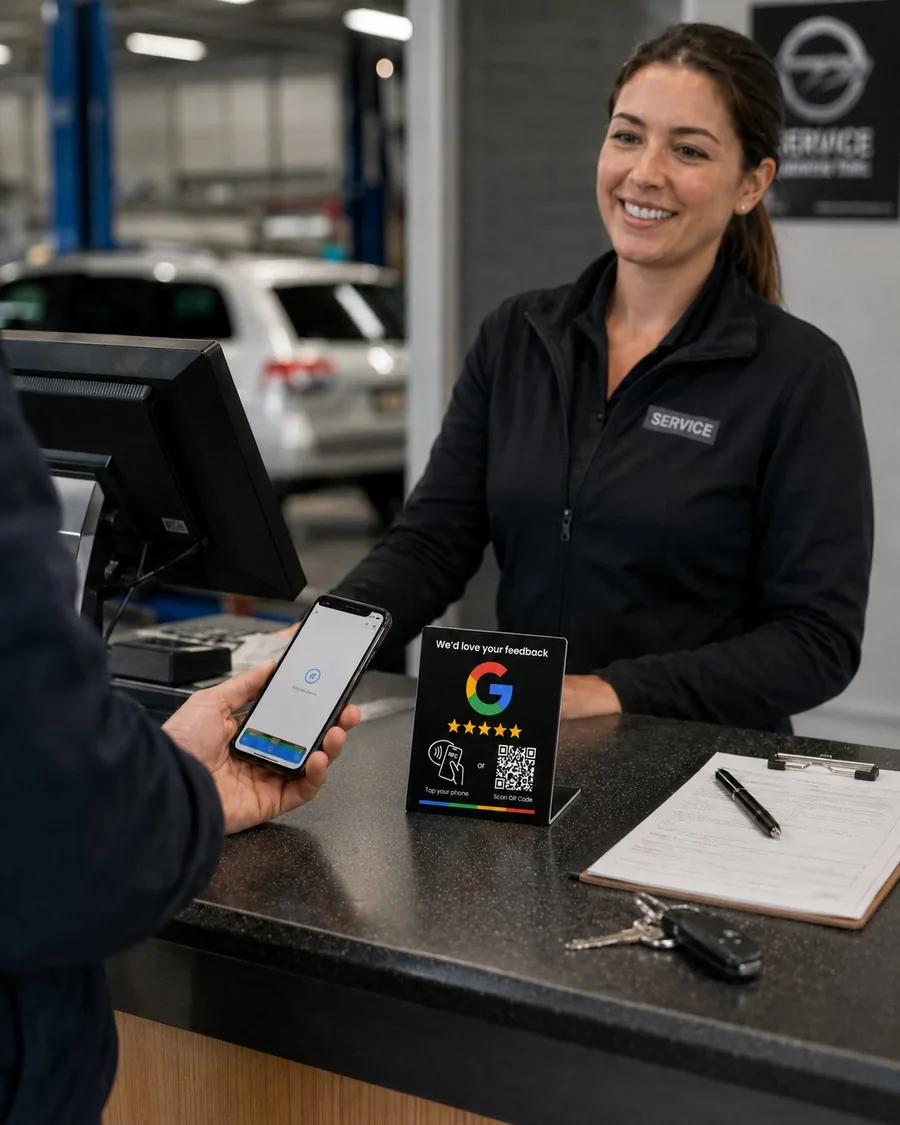 Garage auto - Présentoir Google NFC
